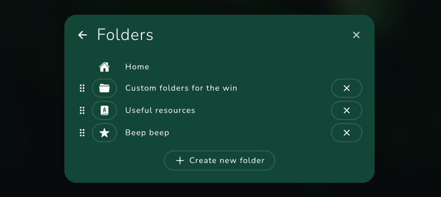 Organize your widgets into folders